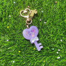 Load image into Gallery viewer, Valentine's Day Blue & Purple Heart Key Shaker Keychain
