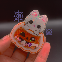 Load image into Gallery viewer, Spooky Halloween Pumpkin Cat Resin Shaker