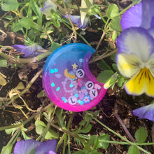 Load image into Gallery viewer, Bisexual Pride Flag Love Moon Resin Shaker Charm