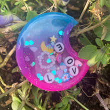 Load image into Gallery viewer, Bisexual Pride Flag Love Moon Resin Shaker Charm