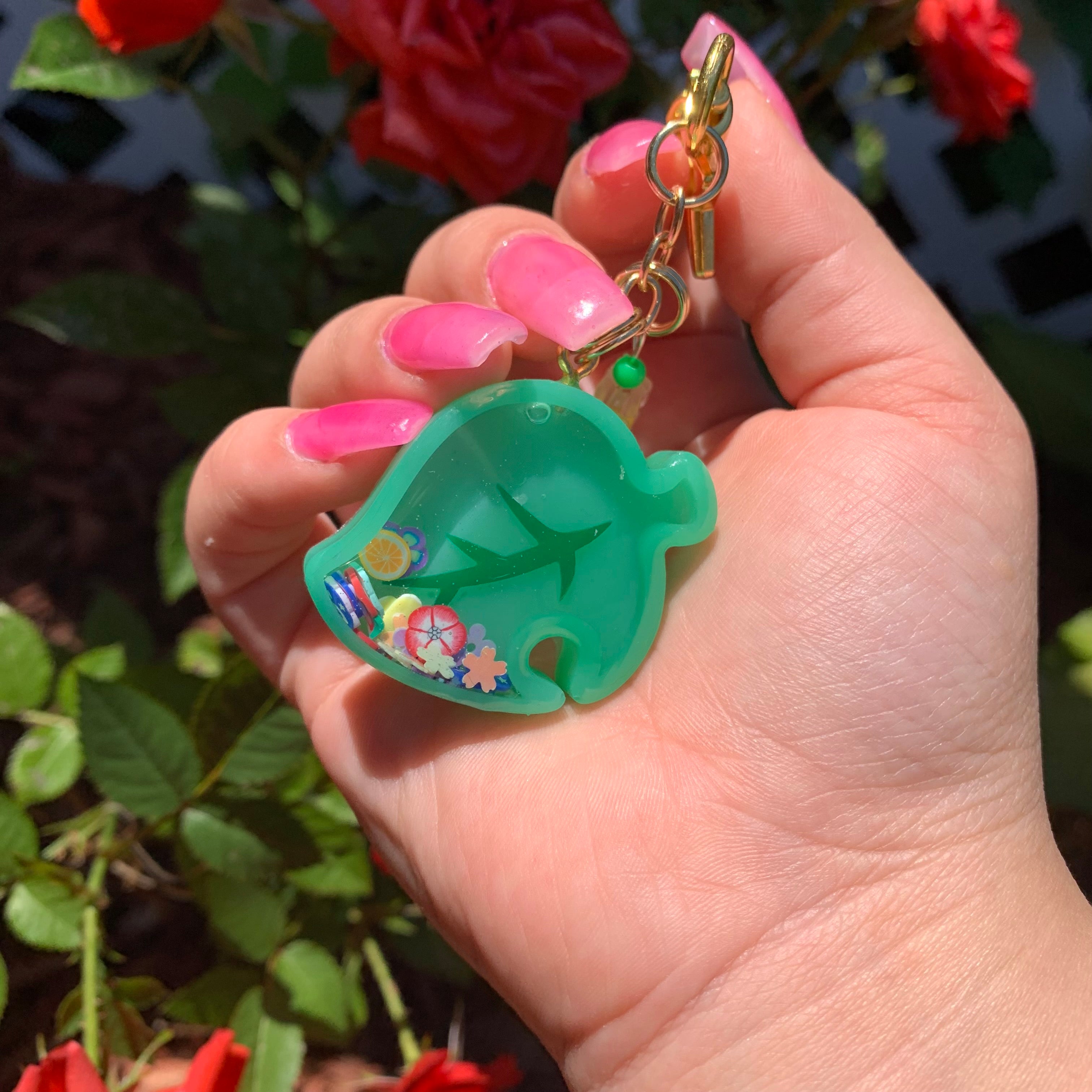 AC Leaf Resin Shaker Keychain