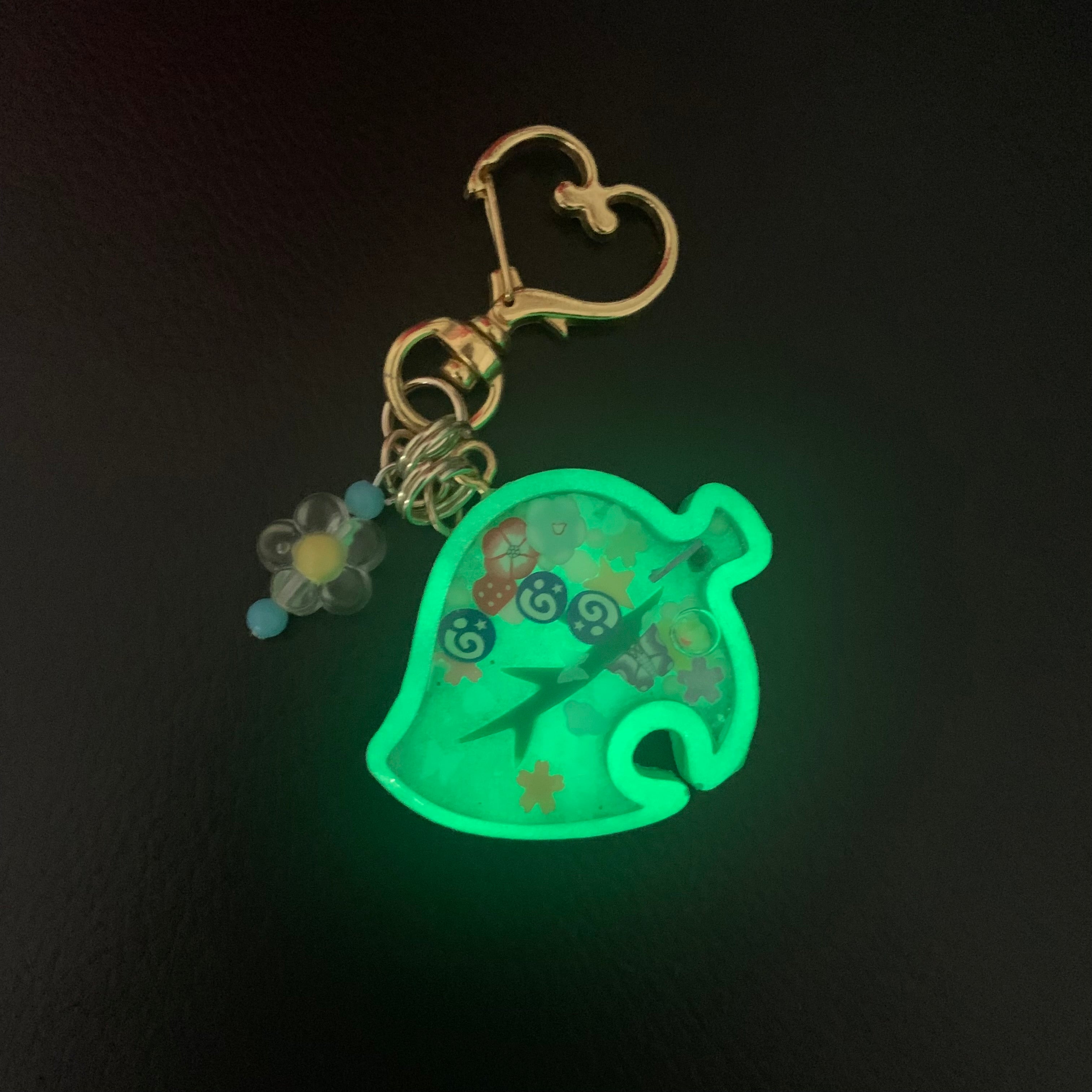 AC Leaf Resin Shaker Keychain