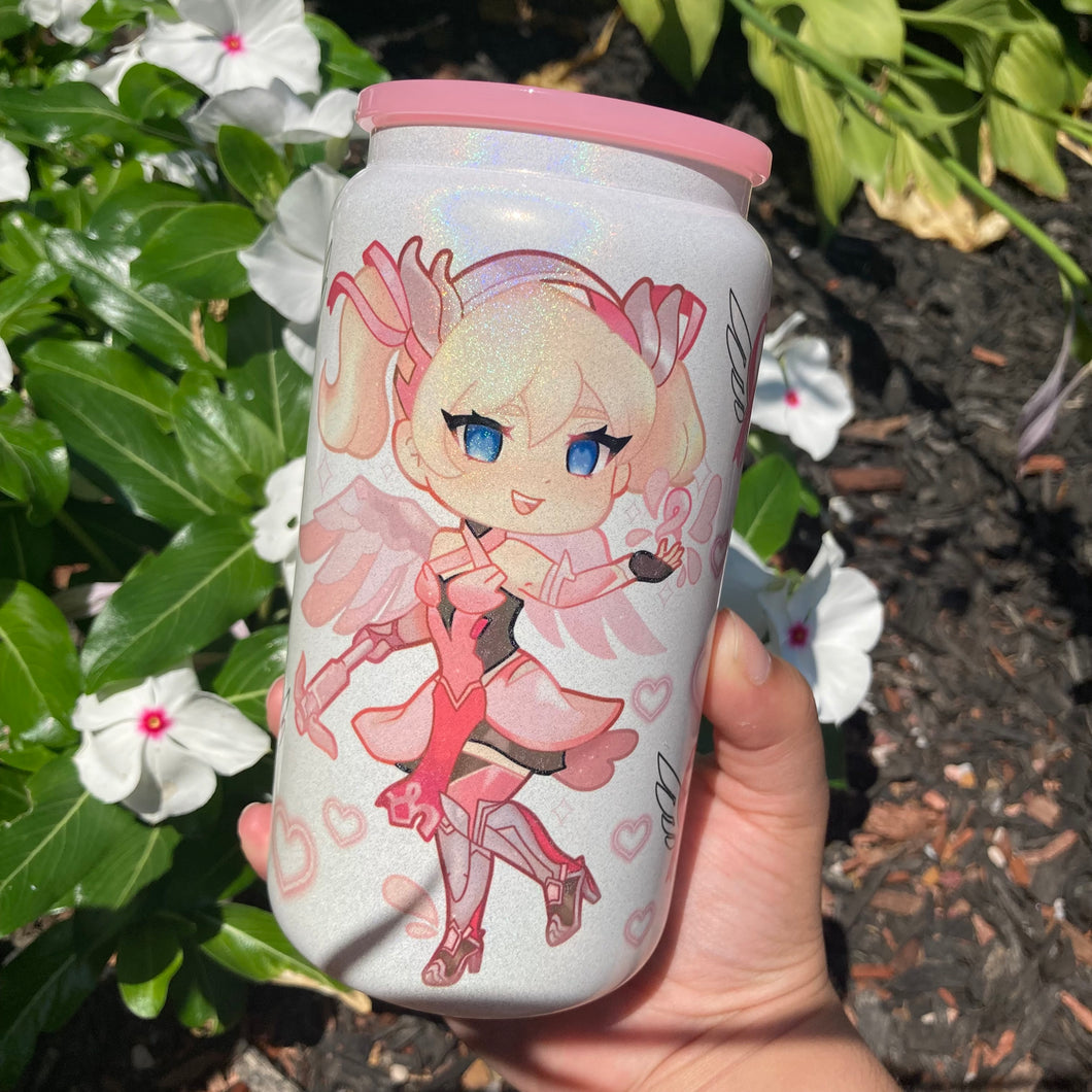 Pink Mercy Glass Can Cup