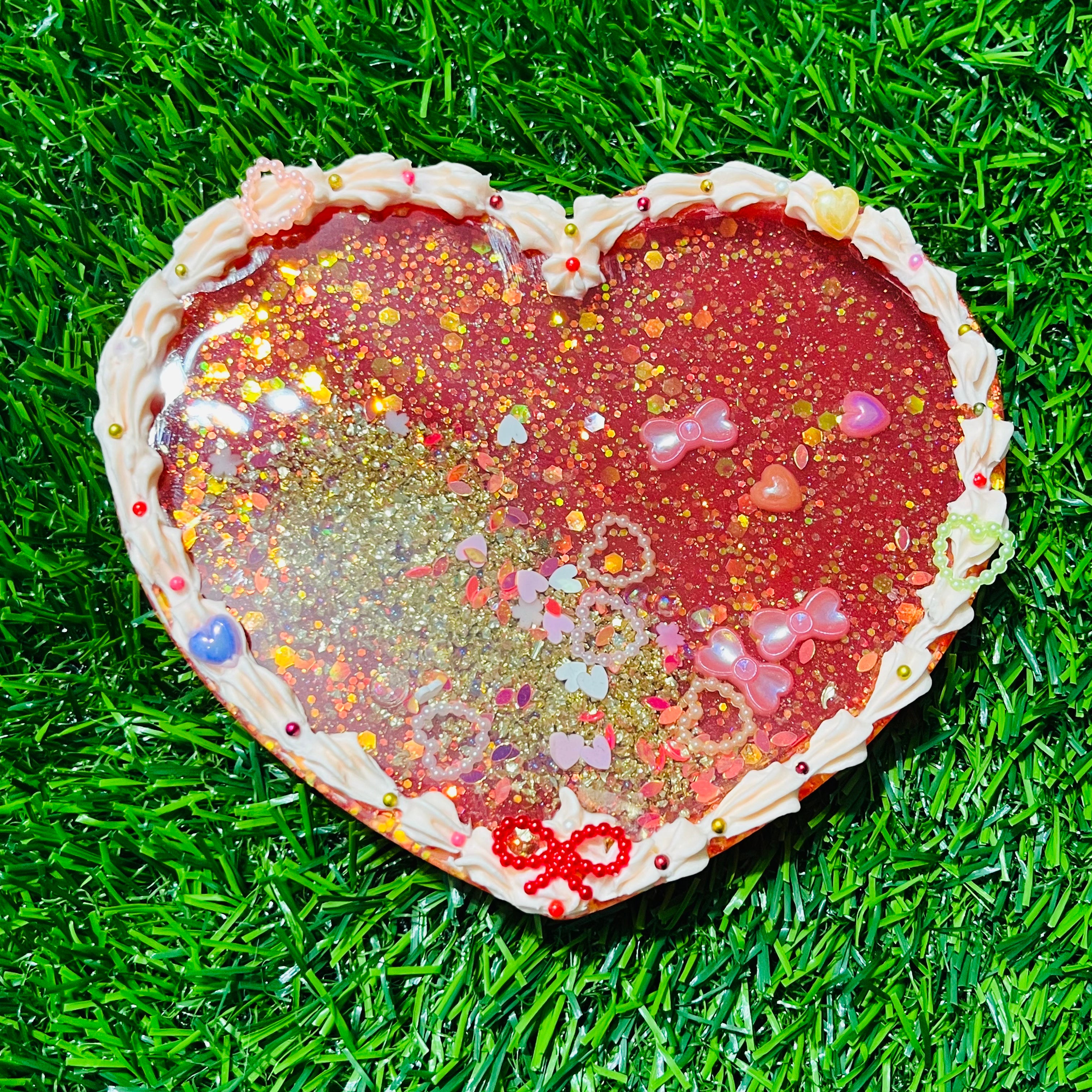 Valentine's Day Resin Shaker Heart Coaster