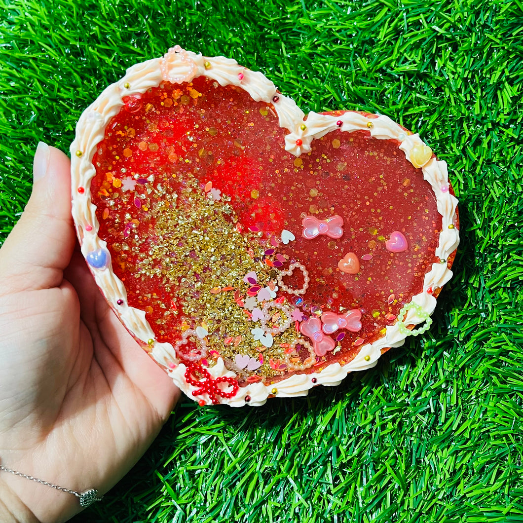 Valentine's Day Resin Shaker Heart Coaster