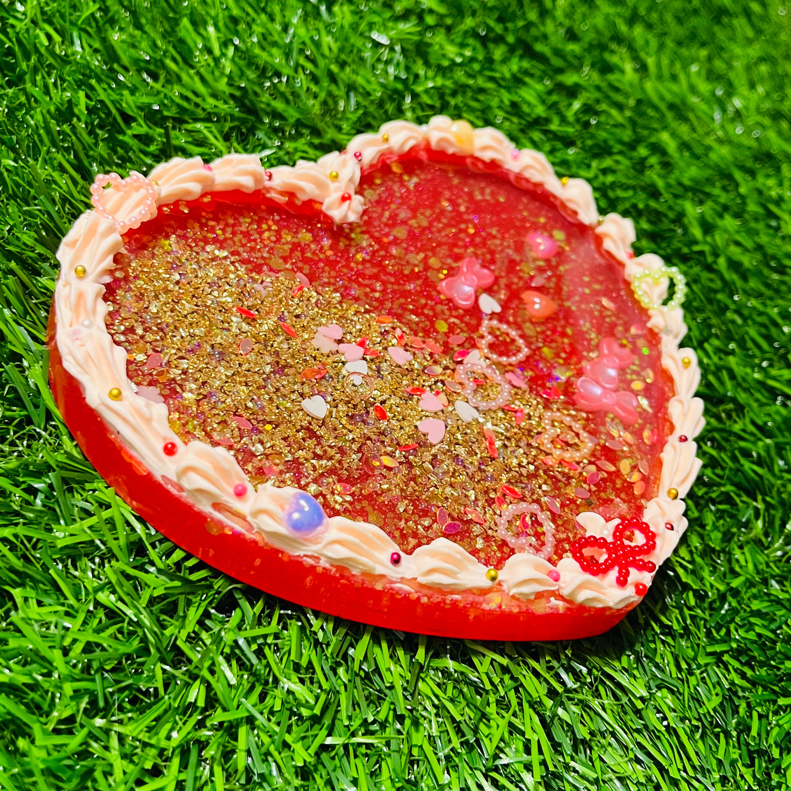 Valentine's Day Resin Shaker Heart Coaster