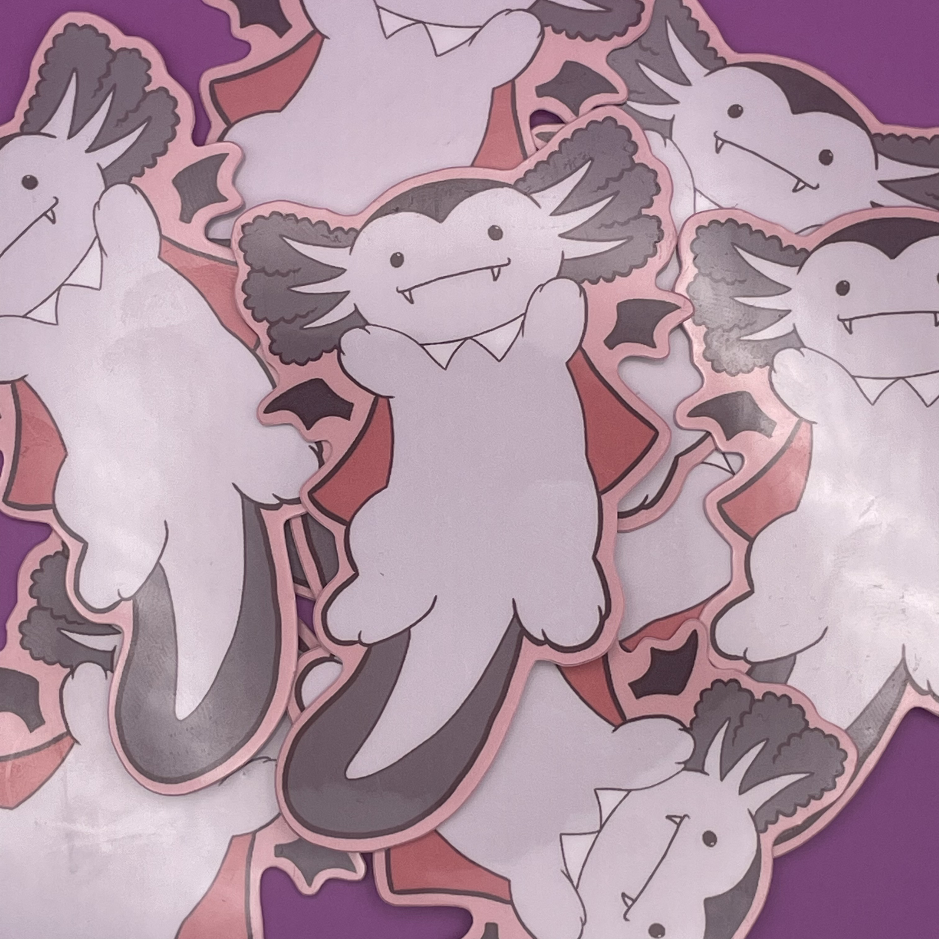 Vampire Axolotl Sticker