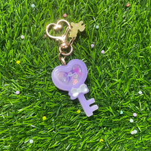 Load image into Gallery viewer, Valentine&#39;s Day Blue &amp; Purple Heart Key Shaker Keychain
