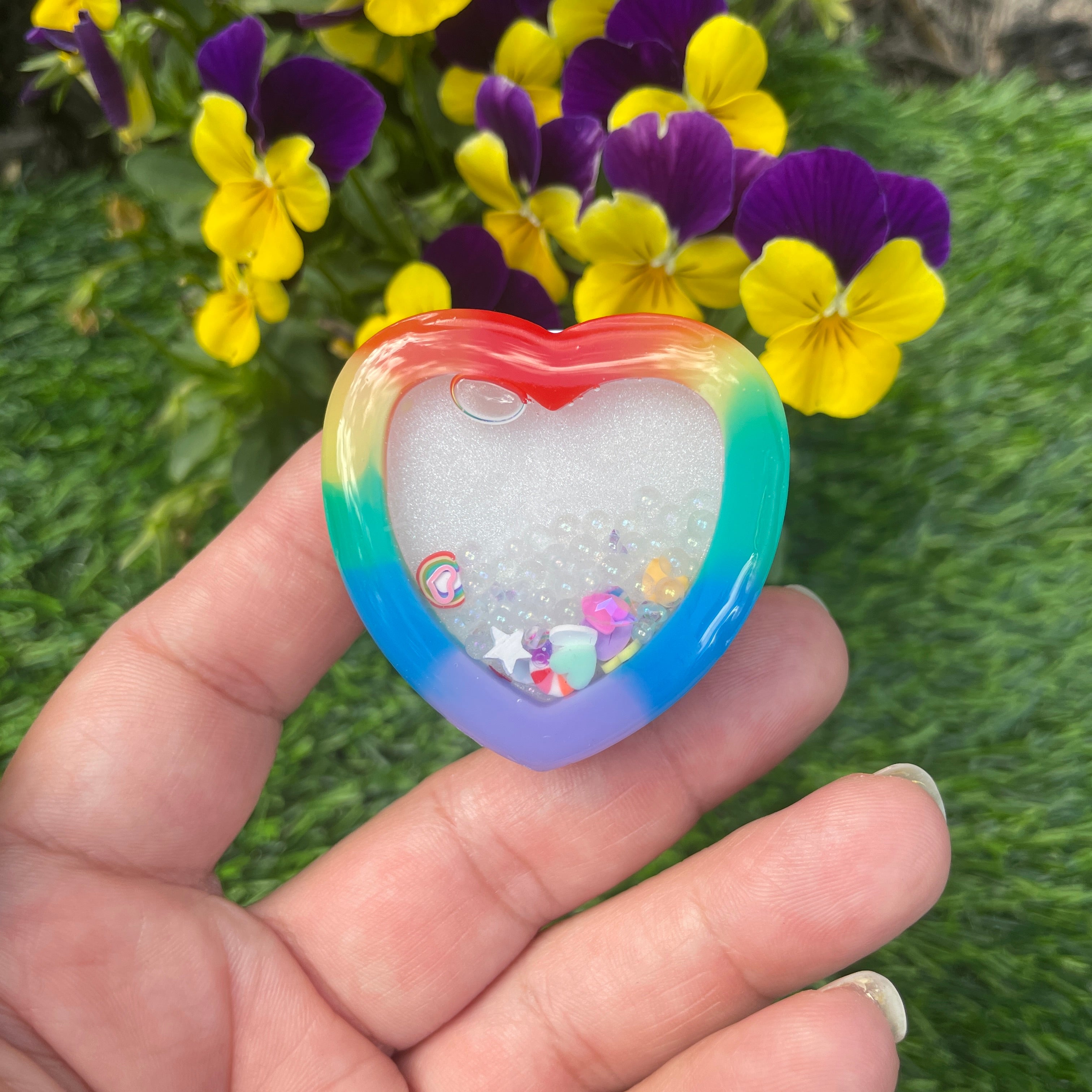 Gay Pride Rainbow Heart Keychain