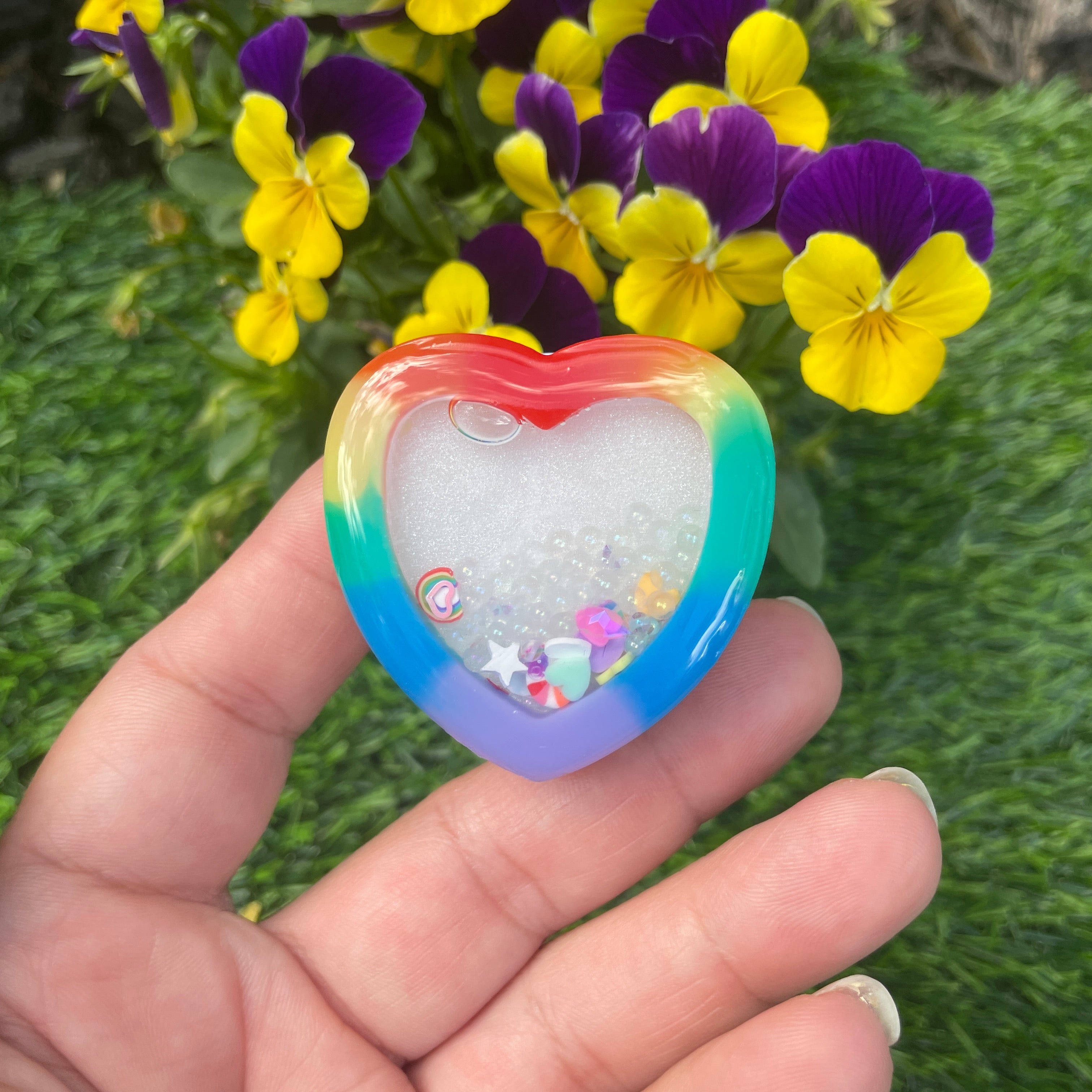 Gay Pride Rainbow Heart Keychain