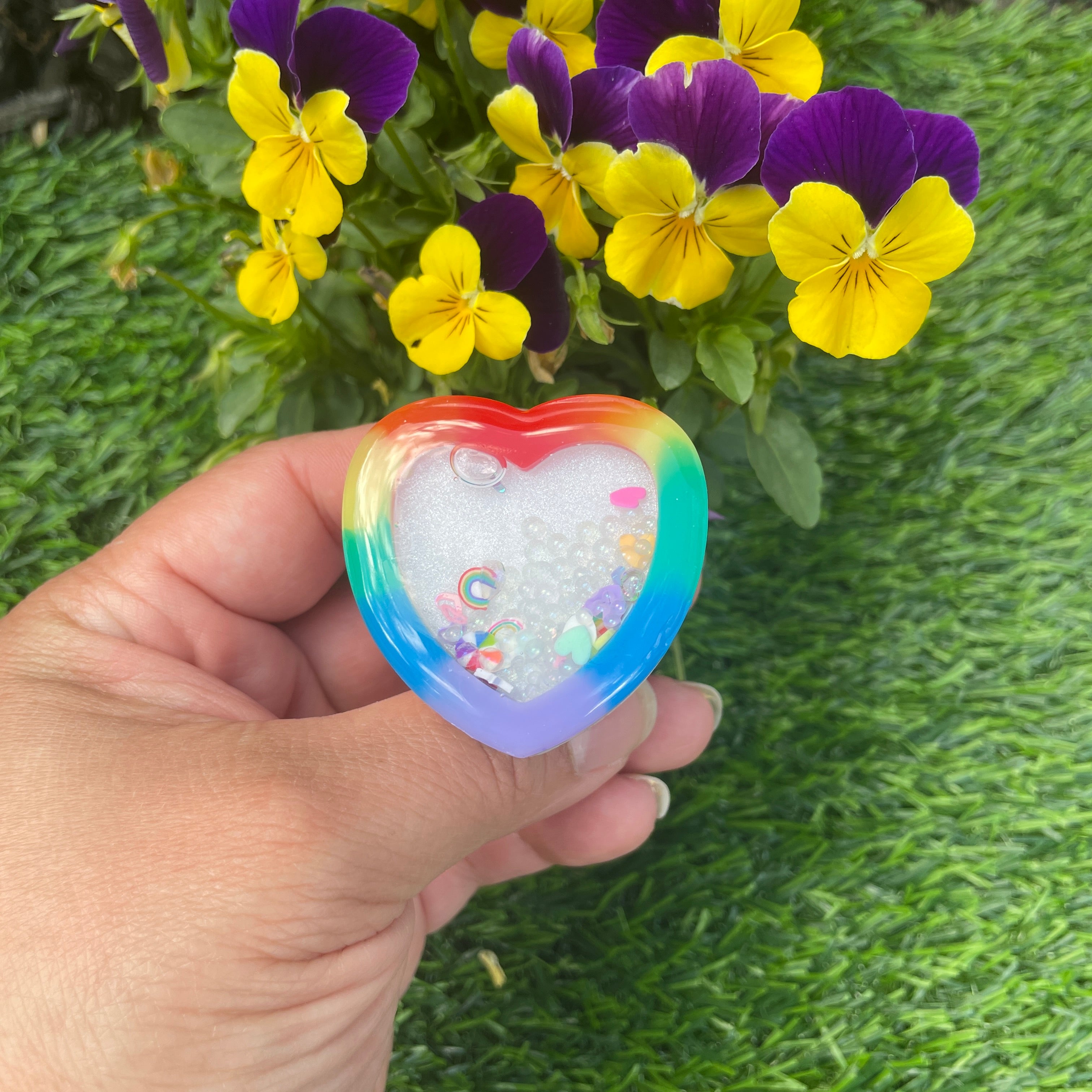 Gay Pride Rainbow Heart Keychain