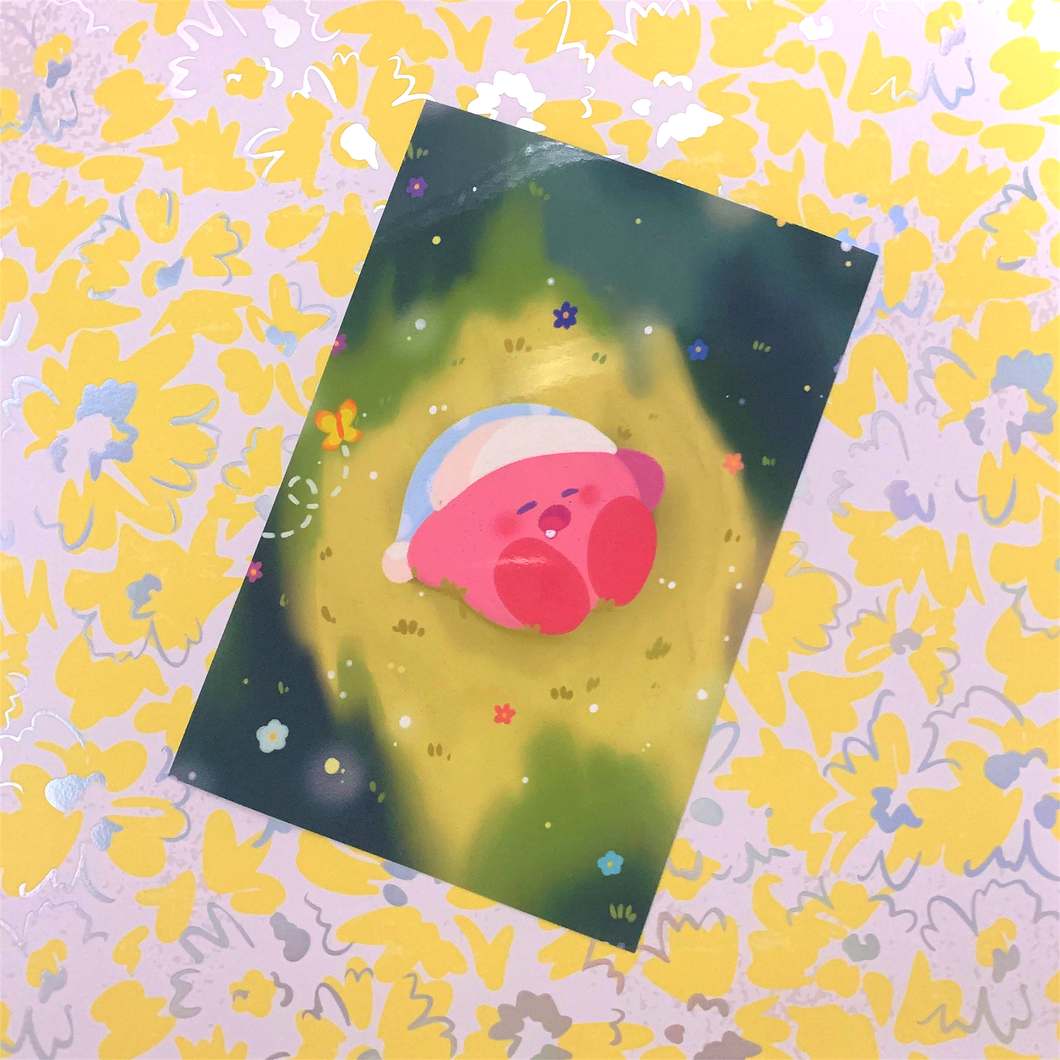 Cute Kawaii Pink Poyo Kirb Art Print