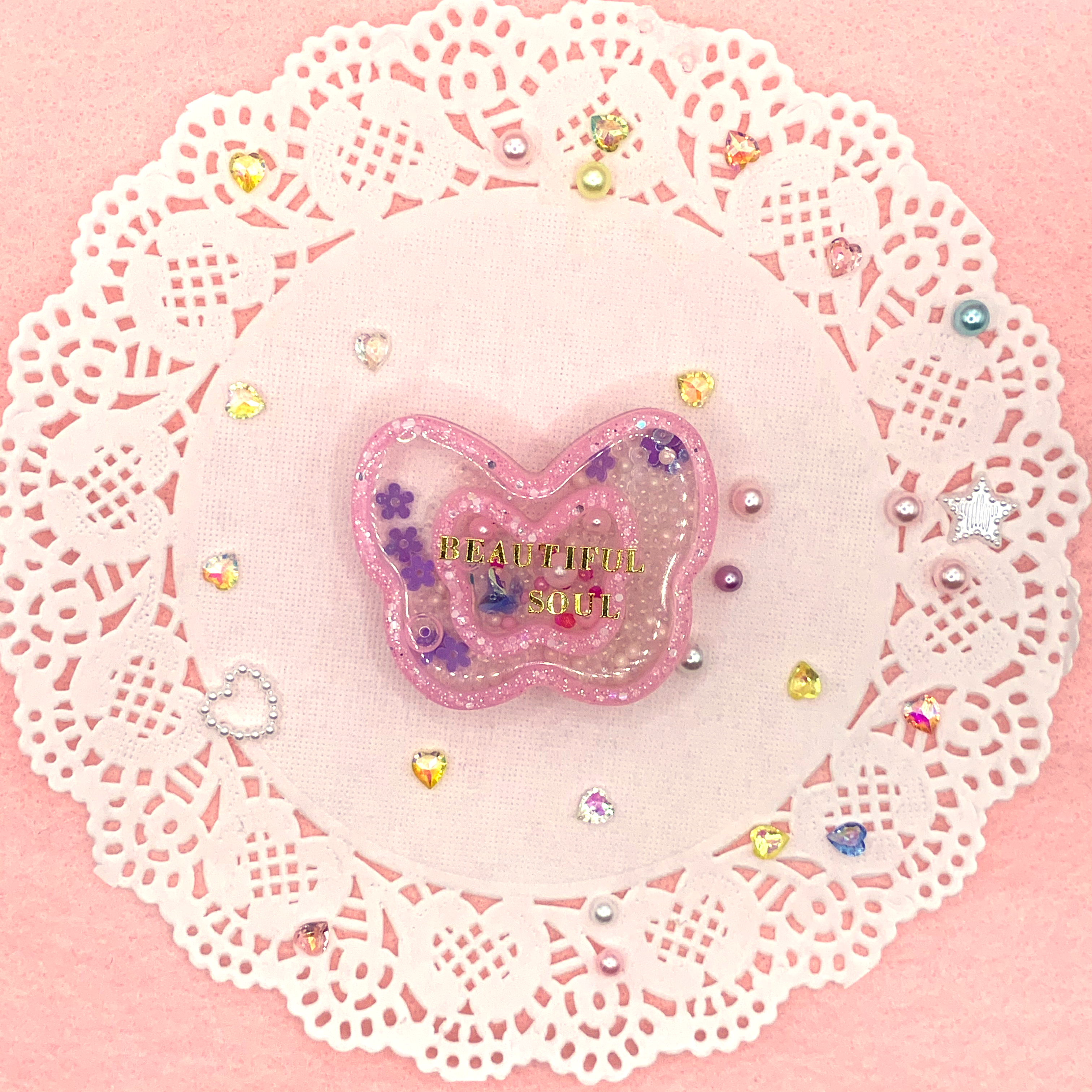 Kawaii 'Beautiful Soul' Butterfly Shaped Resin Charm