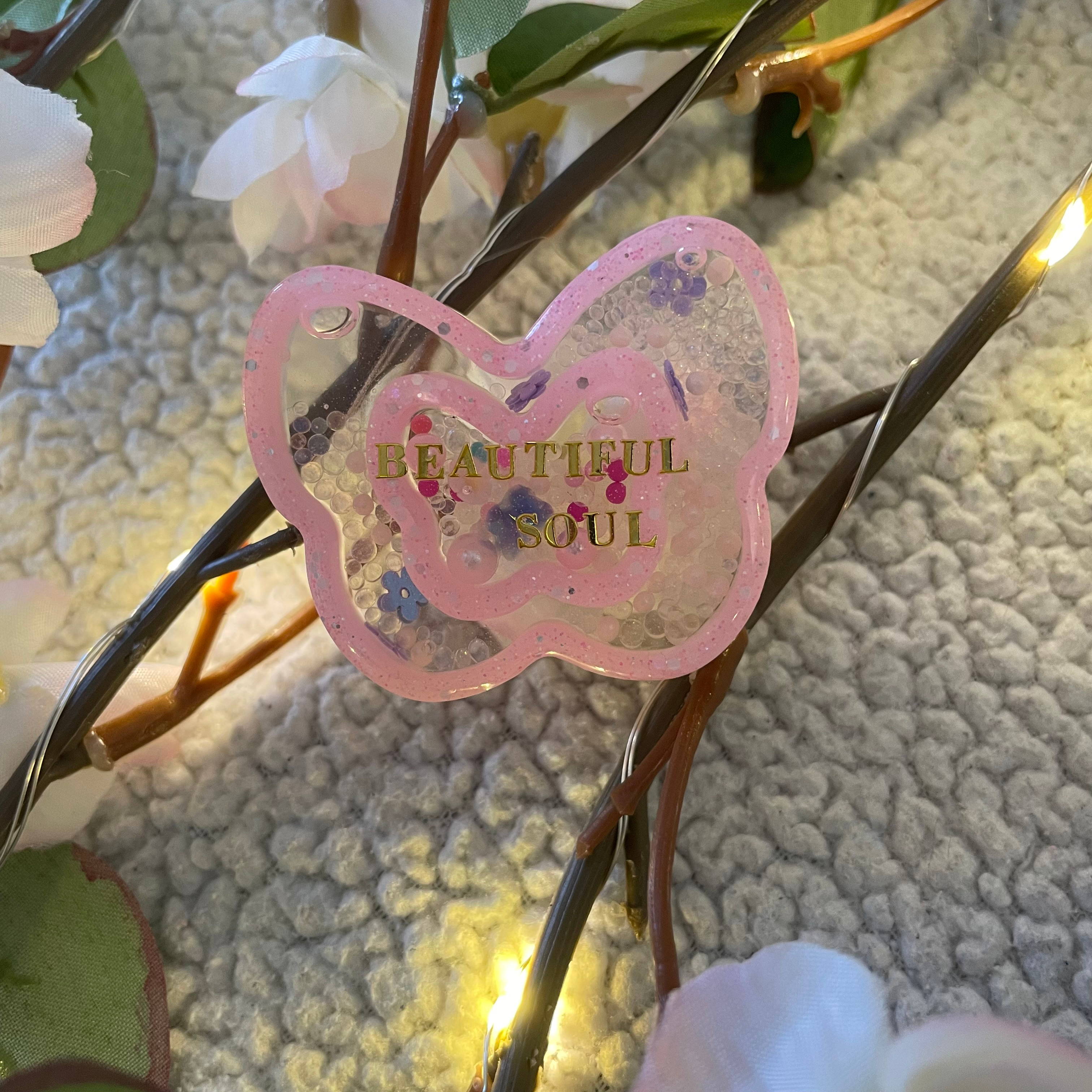 Kawaii 'Beautiful Soul' Butterfly Shaped Resin Charm