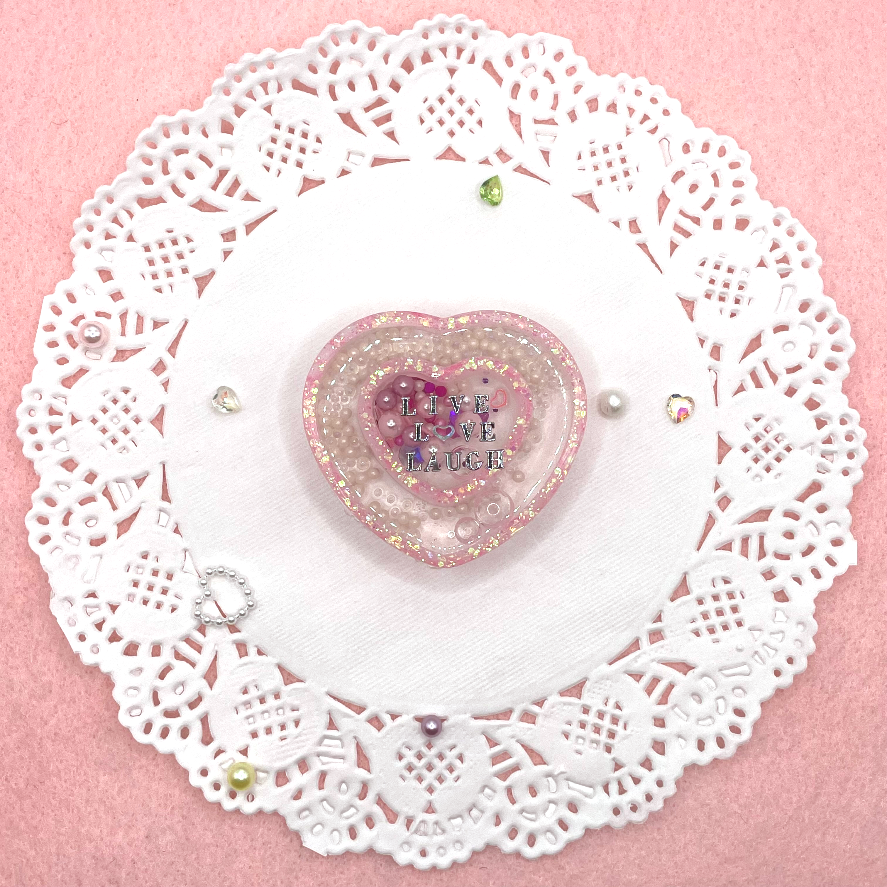 Kawaii Spring Pastel Heart Resin Charm