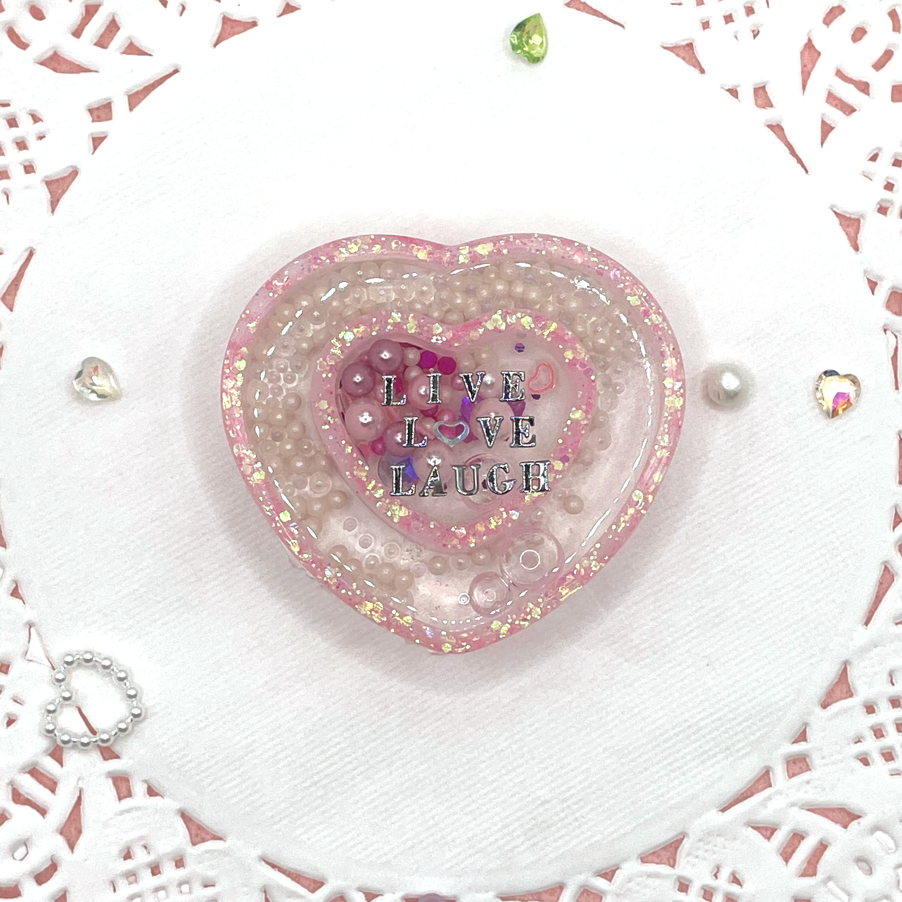 Kawaii Spring Pastel Heart Resin Charm