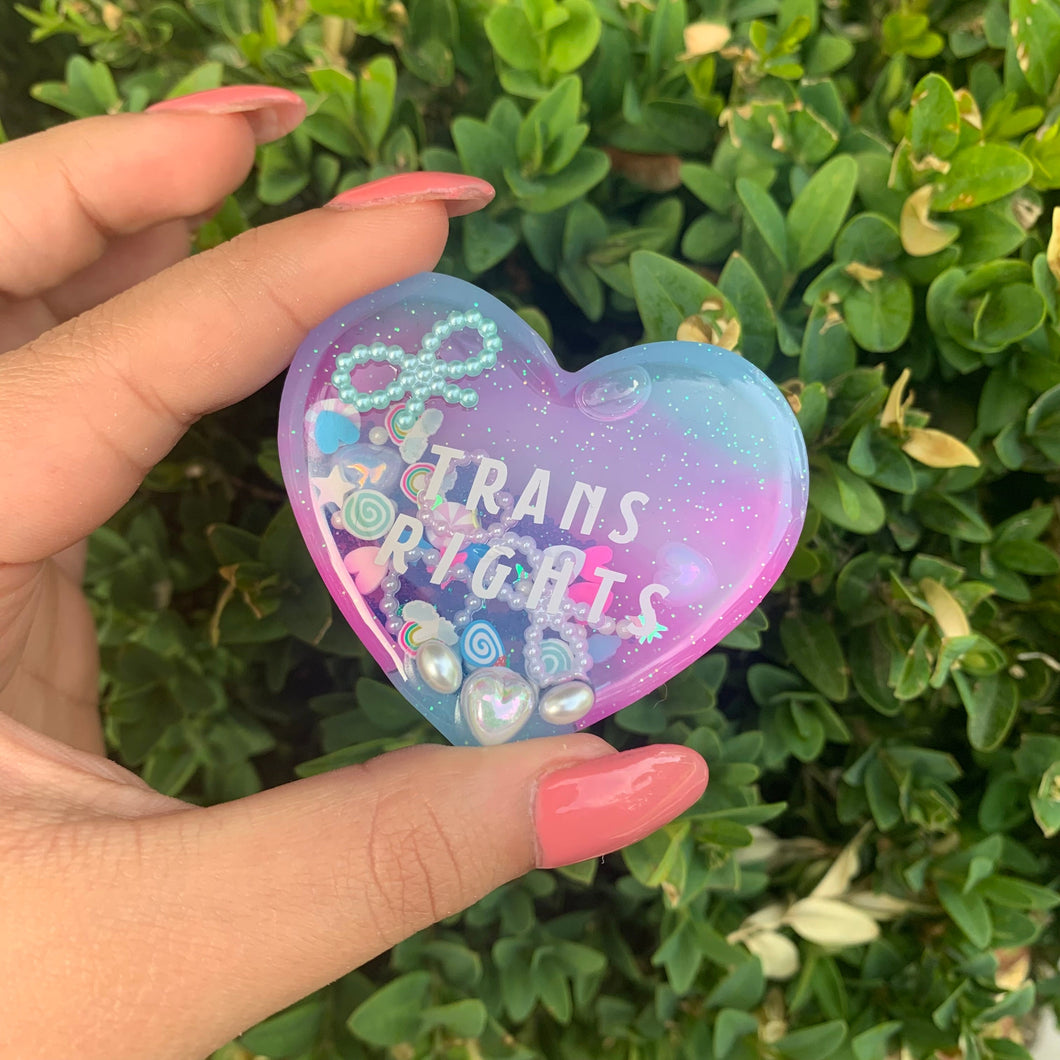 Transgender Pride Flag Heart Resin Grippy