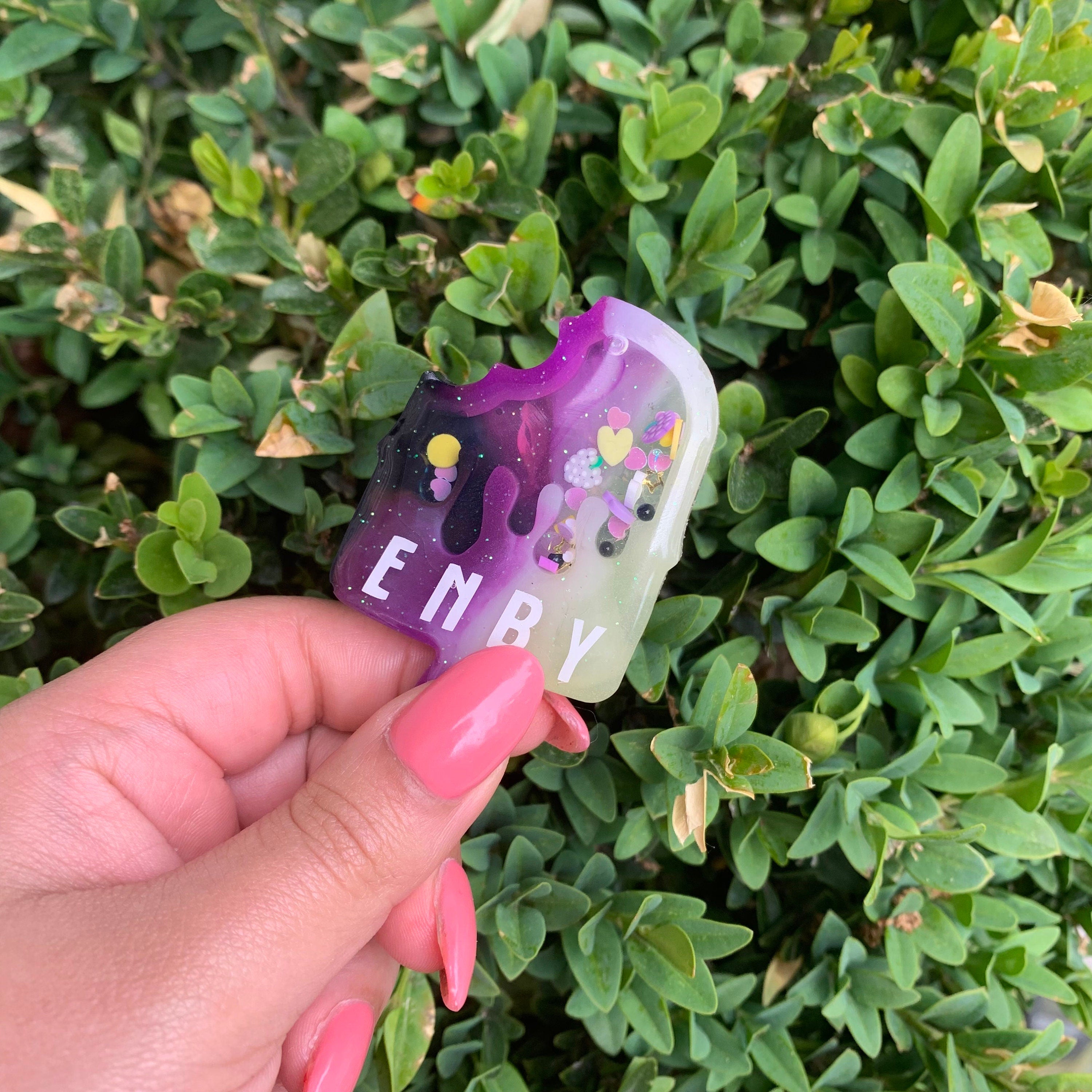 Nonbinary Ice Cream Resin Keychain