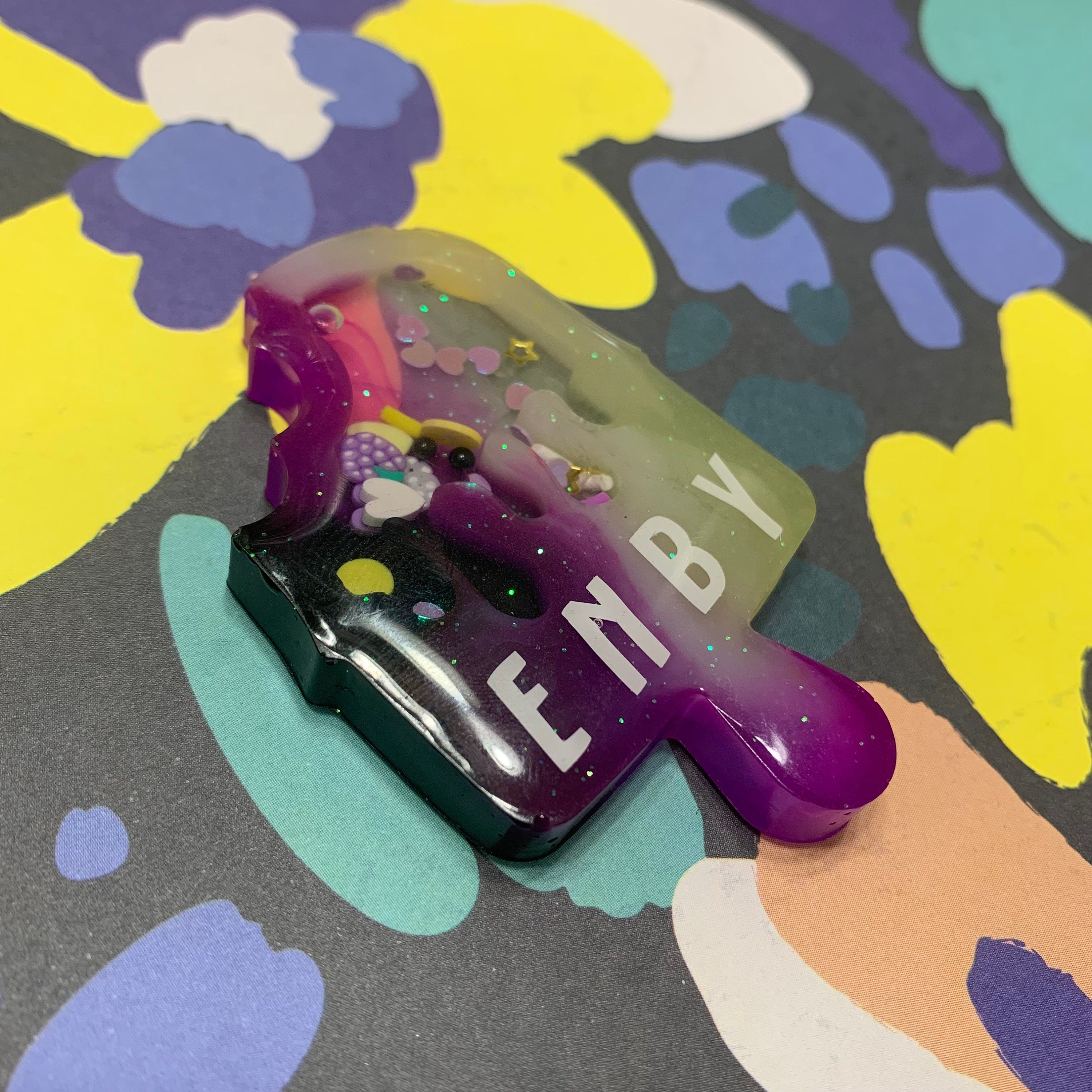 Nonbinary Ice Cream Resin Keychain