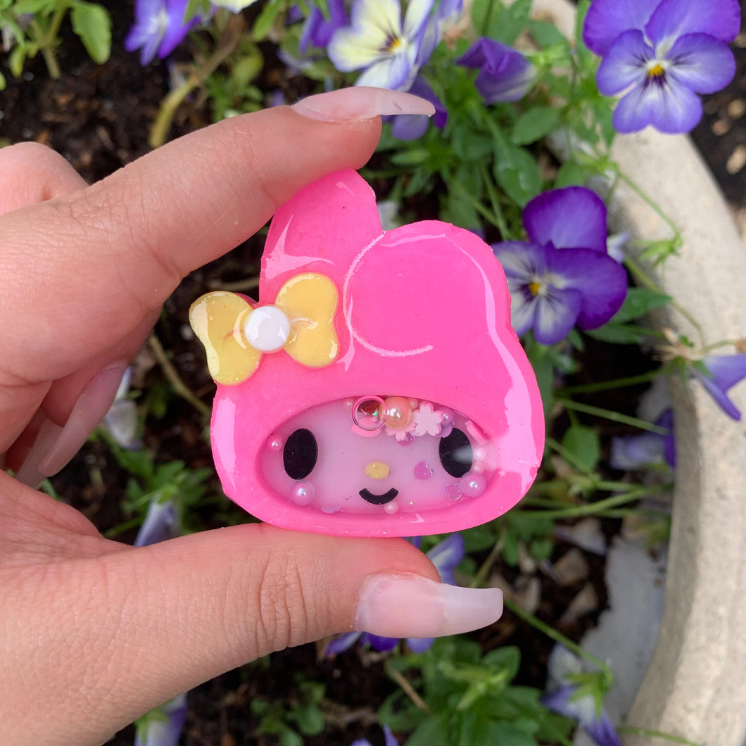 Melody Bunny Resin Shaker Charm