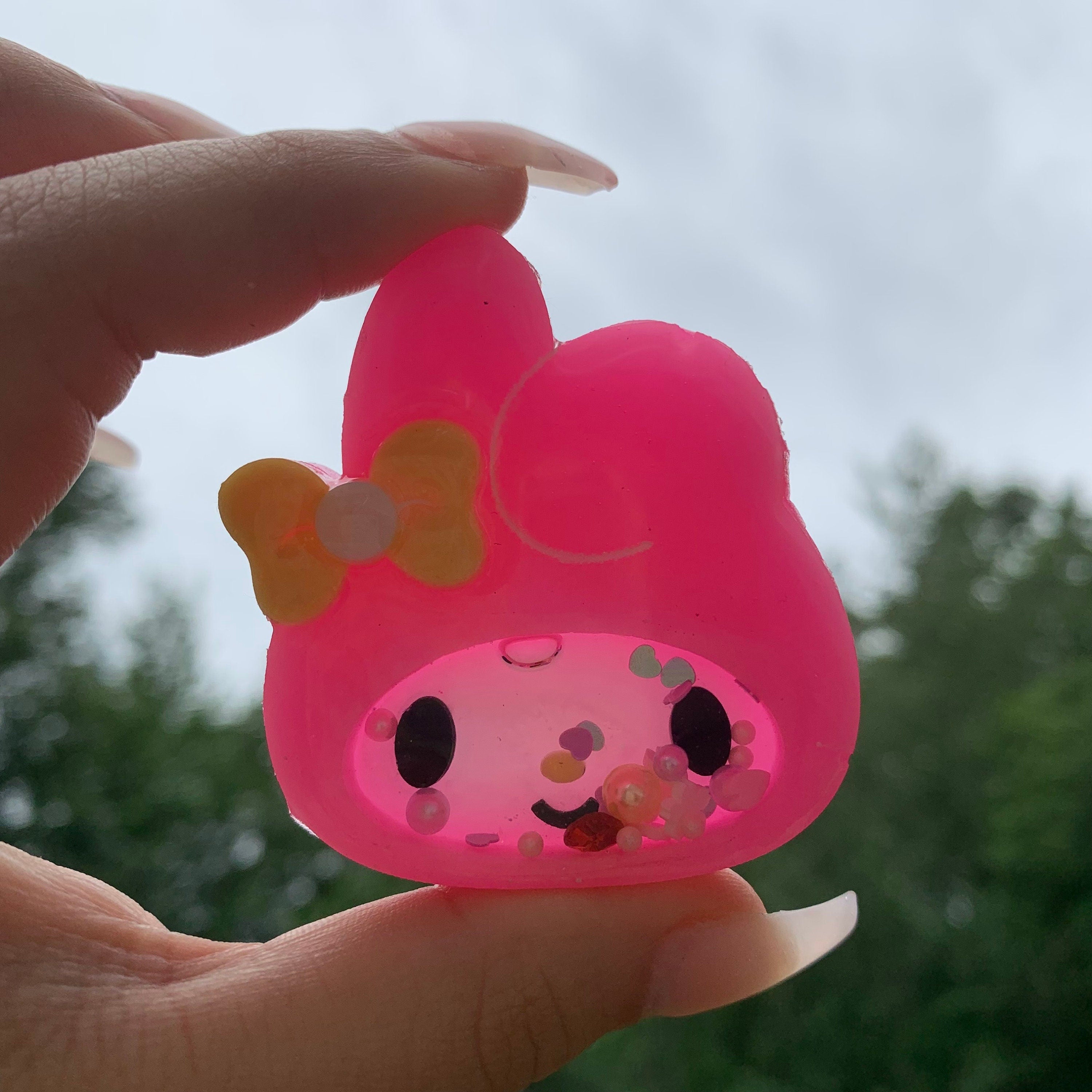 Melody Bunny Resin Shaker Charm