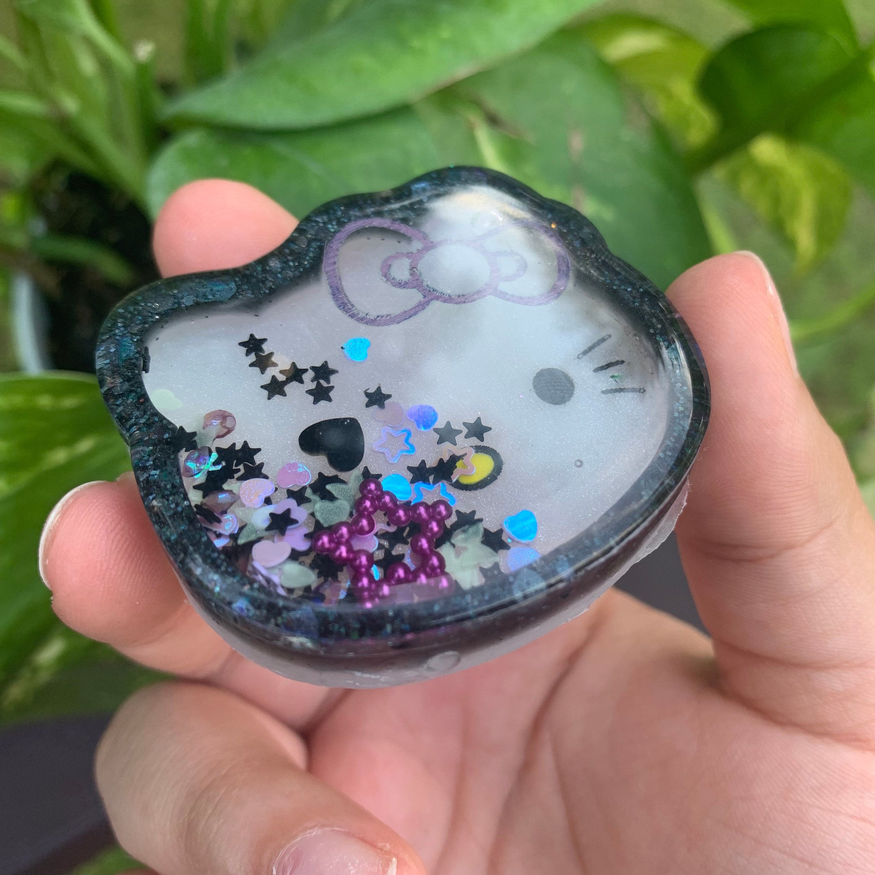 Goth HKitty Resin Shaker Charm