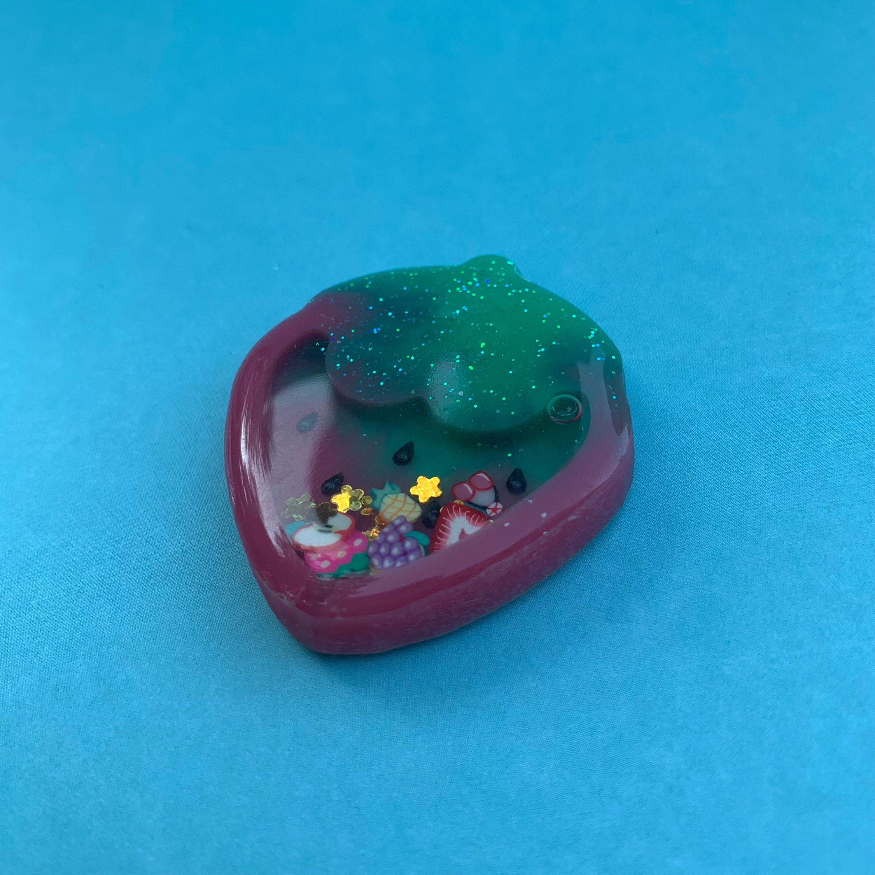 Strawberry Resin Shaker Charm