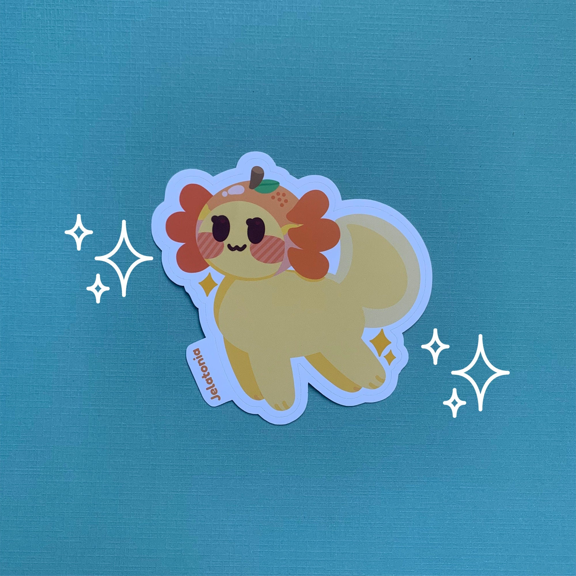 Cute Orange Axolotl Sticker