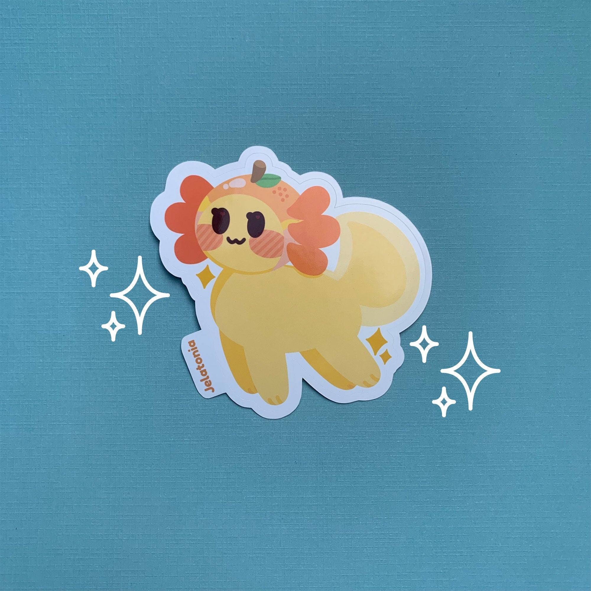 Cute Orange Axolotl Sticker