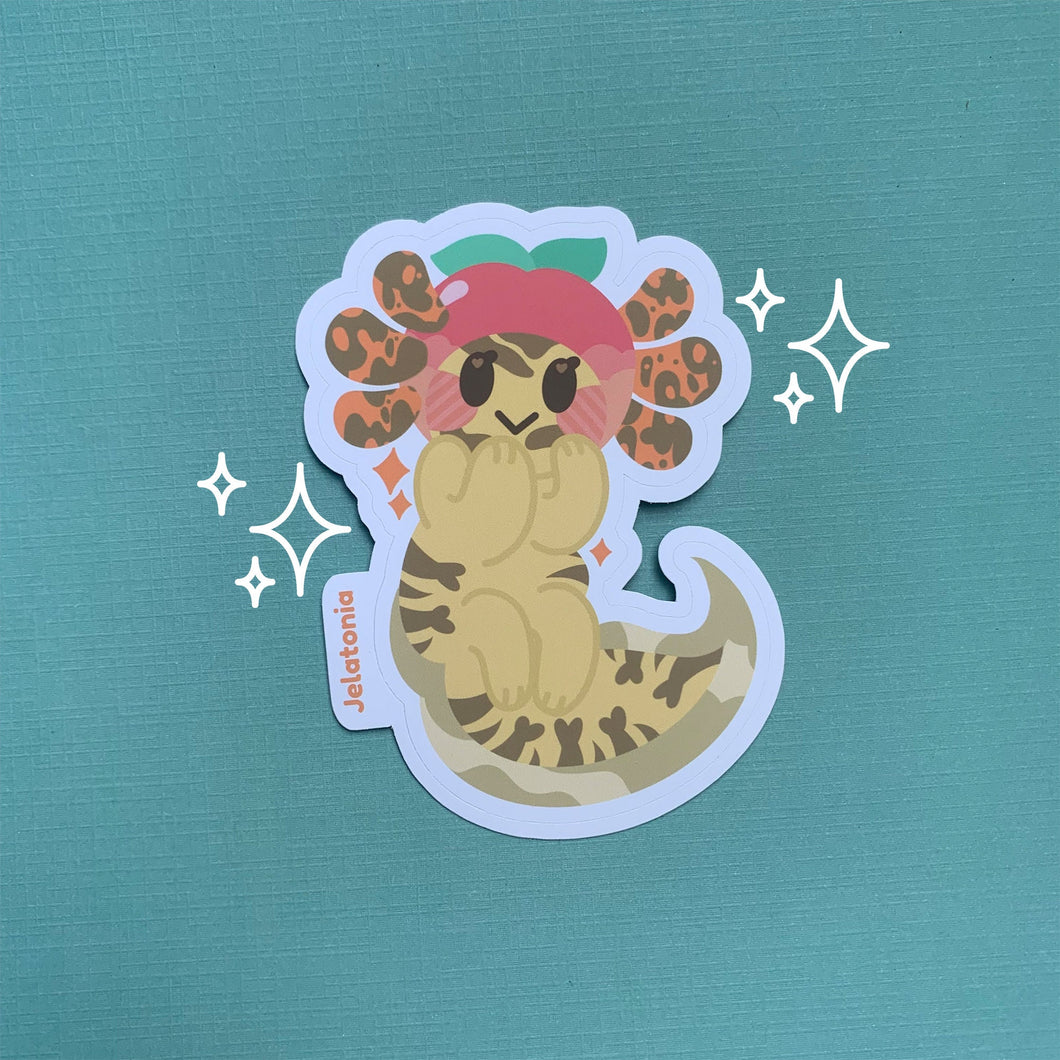 Cute Peach Axolotl Sticker